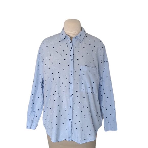 Zara Star Print Button Down Shirt - Picture 1 of 4